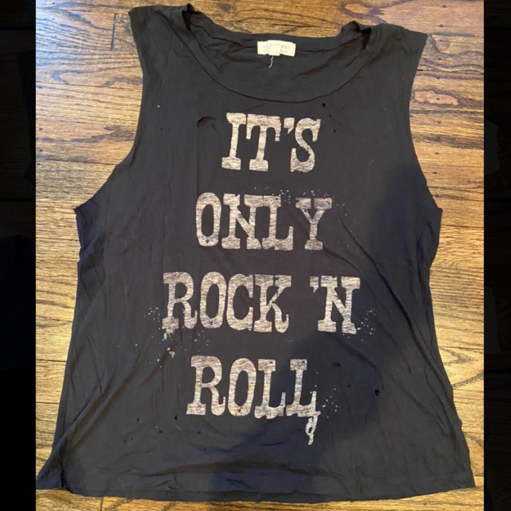 Faded Black Distressed Graphic Tank